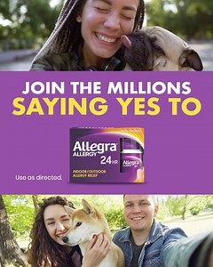 Say YES to Allegra for 3-in-1 allergy relief-it's fast*, non-drowsy, and lasts a full 24 hours. *Starts working in one hour. | Allegra