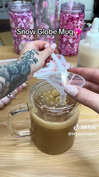 Let’s create this super cute Snow Globe Mug 💕 #snowglobemug #snowglobecup #glassmug #custommug #crafts