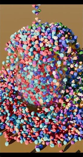 35000 marbels fall in one jar simulation #simulation #3d #animation #military #combat #art