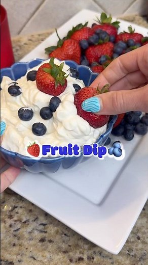 FRUIT DIP 🍓🫐 A light and healthier dessert! #healthydessert #easydessert #fruitrecipes