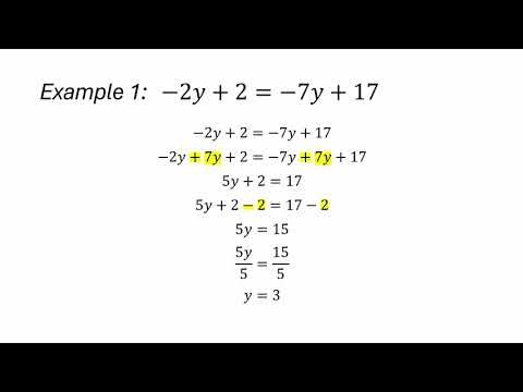 Solving a linear equation with several occurrences of the variable: Variables on both sides