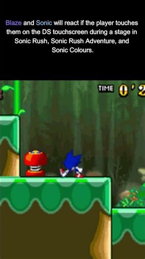 Blaze and Sonic will react if you touch them in Sonic Rush, Sonic Rush Adventure, and Sonic Colours