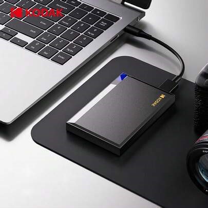 Kodak 2.5-Inch Portable External Hard Drive, Available In 500GB And 1TB Capacity, USB 3.0 Interface, Compatible With PlayStation PS4/PS5, Xbox, Mac, PC Desktop And Macbook | SHEIN