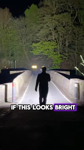 Phone light Vs 65,000 Lumens! 😱 #torch #flashlight #nightphotography #spooky #outdoors