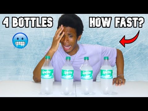 Chugging 4 Bottles of ICED Cold CHILL Sprite Fast! (Don't Attempt)