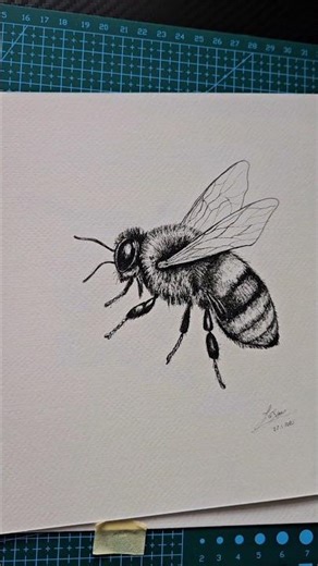 Drawing realistic bee🐝Subscribe#drawing #shorts #howtodraw #subscribers