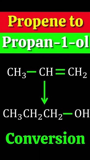 Propene to Propan 1 ol conversion Organic chemistry #shorts
