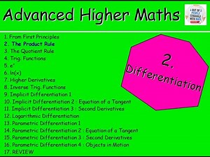 2.2 Differentiation 2 : The Product Rule – Advanced Higher Maths Lessons @MrThomasMaths { u'v+uv' }