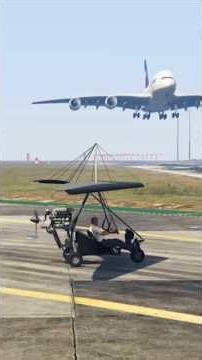 Tinny Plane Croses Runway During Airbus Landing Gtav #gta #gta5 #gtav #foryou #shorts