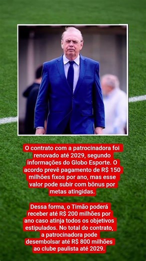 OSMAR STABILE FECHA ACORDO COM ESPORTES DA SORTE E CORINTHIANS PODE RECEBER ATÉ R$ 800 MILHÕES