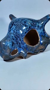 @geekygiftstudio “Life-size Cubone skull with real crystals grown in the kiln”! 😃 #lagunaclay #lagunaglaze #ceramics #cubone #glazecrystals | Laguna Clay