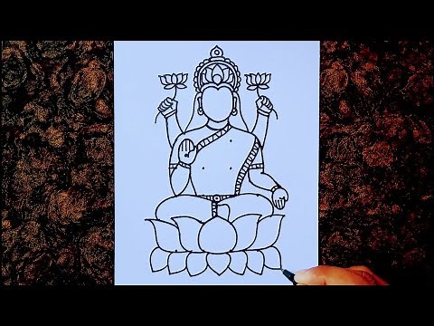 Maa Lakshmi drawing from 4×7 dots easy // How to draw a Goddess Lakshmi Easy // Diwali drawing easy