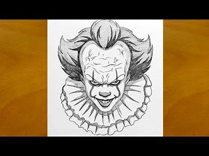 How to Draw Pennywise from IT || Scary Clown Drawing Step by Step