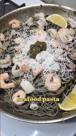 Squid Ink Seafood Medly (Its pasta)#food.