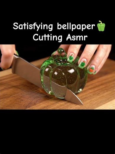 ASMR Glass Bell Pepper Cutting 🫑#aivideo #ai #shorts ##asmr #youtubeshorts