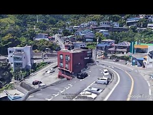2021/7/3熱海伊豆山土石流災害 Google Earthによる災害地域俯瞰動画（音無し）