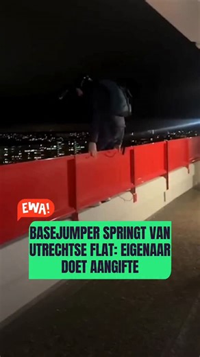 EWA! on Instagram: "Een basejumper heeft vorige week van een flatgebouw in Utrecht gesprongen. De eigenaar van het gebouw, studentenhuisvester SSH, gaat aangifte doen vanwege de gevaarlijke actie, die volgens hen niet toegestaan is. De sprong werd gemaakt vanaf de zeventiende verdieping, een hoogte van bijna 52 meter. Eerdere basejumpen vanaf gebouwen van SSH zijn ook al voorgekomen, en de eigenaar wil maatregelen nemen na de recente incident. Bron: @rtvutrecht #ewa #nieuws #basejump #Utrecht #p