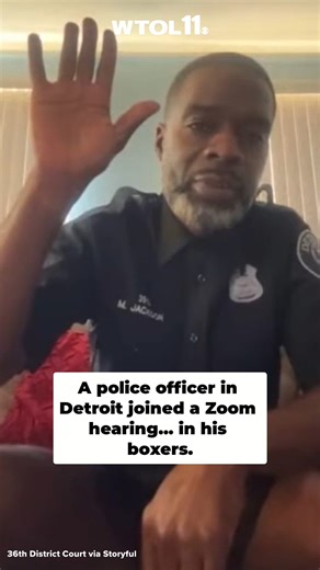 22K views · 130 reactions | The Detroit Police Department officer, identified as Matthew Jackson, was seemingly unaware that his camera was revealing that he was only half-dressed. | WTOL 11 | Facebook