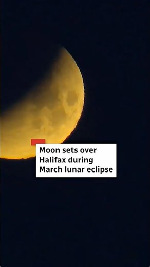 Moon sets over Halifax during lunar eclipse