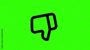 Dislike button animated background, green screen