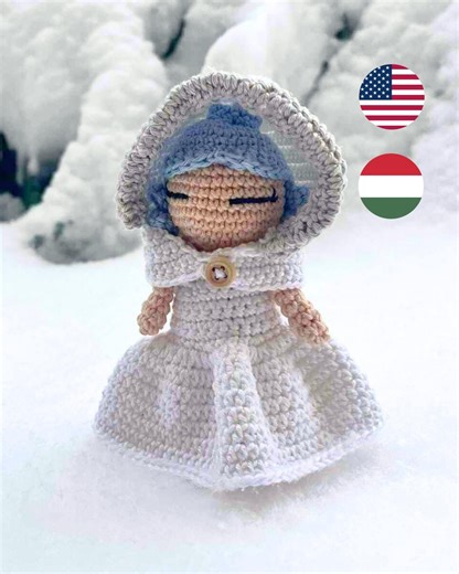 Patron au crochet Heidi le fée des neiges - Amigurumi féerique lunatique de l'hiver, poupée fée magique PDF - Etsy France