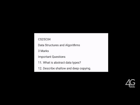 3 Marks Data Structures and Algorithms CS25C04