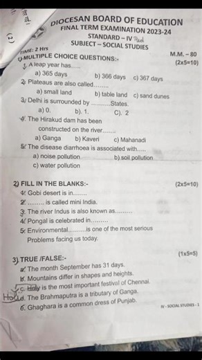 ICSE class 4th SST 23-24#class4 #icse #sst #23-24