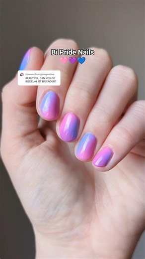 Bi Pride Nail Art! 🩷💜💙 #diy #nails #nailart #nailpolish #pridenails #shorts