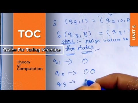 Codes for TM | Theory of computation Unit 5 | Undecidability | Codes for Turing machine TOC unit 5