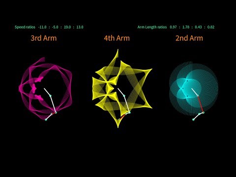 Steve's Generative Art. Lines 15 – Quad Angles (on Four Arms)