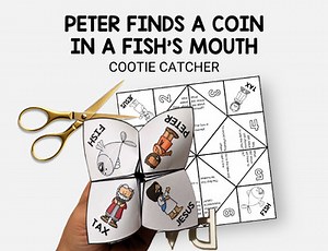 Peter Finds a Coin Bible Cootie Catcher Craft for Sunday School or Homeschool