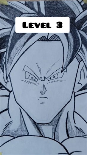 How to Draw Goku's Face in Different levels 👀 #shorts