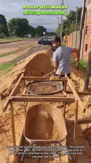 Power Drill Makes Sifting Sand Easy