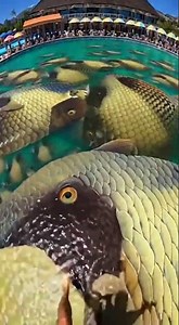Waterslide into pool full of giant fish #funny #memes