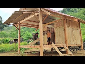 Build a log house - build wooden partitions and awnings / log cabins off the grid. Part 5