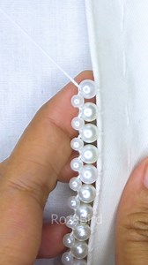 2.6M views · 10K reactions | So much pretty pearl borderline hand embroidery tutorial! #fb #trending #fbreelsvideo #handembroidery #satisfying #tricks #content #tutorial #support #diy #viral #facebookreels #everyone #embroidery #stitch #fbreels #reels #cute #border #borderline #pearls | RozaBird | Facebook