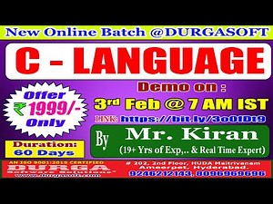 C - LANGUAGE Online Training @ DURGASOFT