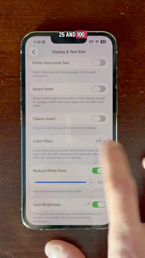 Use Reduce White Point to make your iPhone screen dimmer + softer 👀📱 #iPhoneTips