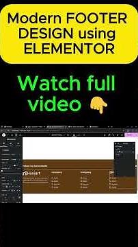Dynamic Footer Design using Elementor #elementorpro #elementortutorial #elementorpagebuilder