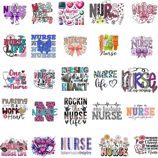 Nurse PNG Clipart Bundle, Sublimation Designs (digital Download) - Etsy