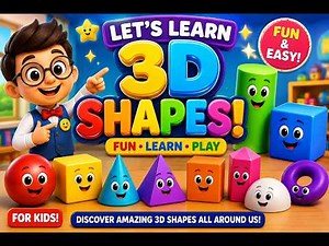 Learn 3D Shapes for Kids | Sphere, Cube, Cylinder, Cone & Pyramid | Fun Preschool Learning | 4K