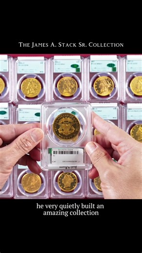 James A. Stack wasn’t related to the Stack family of Stack’s Rare Coins. Harvey Stack used to joke they were “Scotch cousins,” but it was only a coincidence. James A. Stack, Sr. built a collection so strong that Stack’s Rare Coins began selling his rarities in the 1970s, showing just how deep his legacy runs. Part I of his collection is about to make history and it’s primed to set records. #numismatics #proofgold #coincollection #silverdollar #stacksbowers | Stack's Bowers
