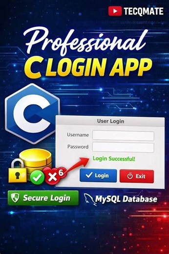 #sql #macos#cprogramming #mysql #techshorts #youtubeshorts #youtube #coding #programming#login#gui