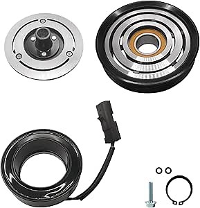 A/C Compressor Clutch Assembly Kit Plate Pulley Bearing Coil 68184 Replacement for Jeep Liberty 2006 2007 2008, AC Air Conditioning Compressor Clutch Coil Auto Repair Kit
