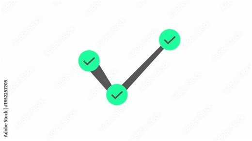 Creative Concept of Of A Large Checkmark Path Formed By Three Connected Steps. Each with A Small Check Mark as a Completed Tasks. Checklist Completion, Step By Step Progress, Validation, And Success