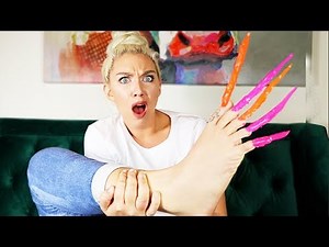 I tried giving myself the worlds longest acrylic toenails and (wearing them in PUBLIC!)