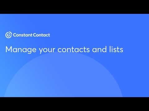 How to Edit and Manage Contacts & Lists in Constant Contact | Constant Contact