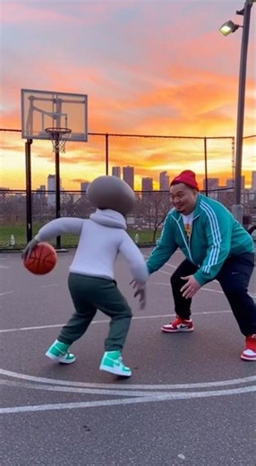 Who wins this game of 1 on 1!? #aliens #1v1 #basketball