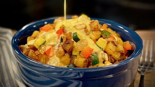 Potato Hash with Blender Hollandaise