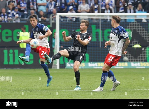 2026.05.10 xfsx Fussball 1. Bundesliga Hamburger Sportverein - SC Freiburg v.l.Nicolas Capaldo (Hamburger SV ,24) , Lucas Hoeler (SC Freiburg ,9) , Nicolai Remberg (Hamburger SV ,21) (DFL regulations prohibit any use of photographs as image sequences and/or quasi-video. (Photo by HMB Media/Fernando Soares/Sipa USA Stock Photo - Alamy
